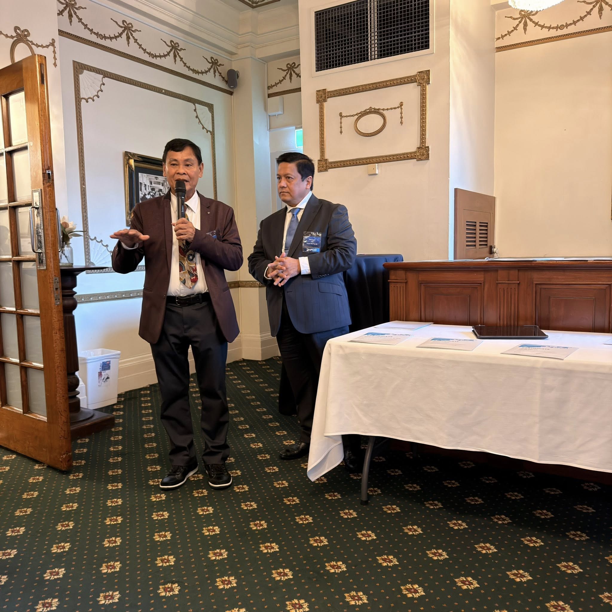 Aust-Phil Trade and Tourism Review and APCCI Officers Induction Night — 29 May 2026 (Speaker at microphone)