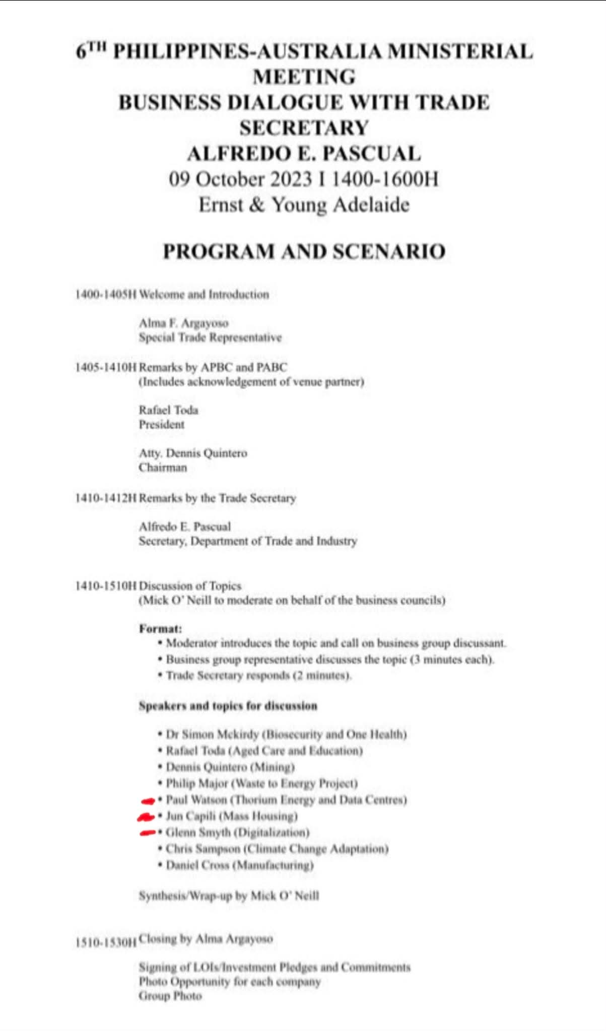 APCCI ministerial engagement